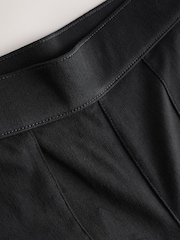 Black Jersey Denim Pedal Pusher Cropped Leggings - Image 6 of 7