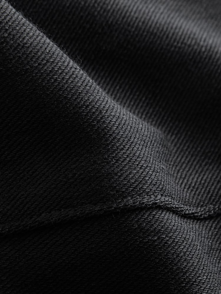 Black Jersey Denim Pedal Pusher Cropped Leggings - Image 7 of 7