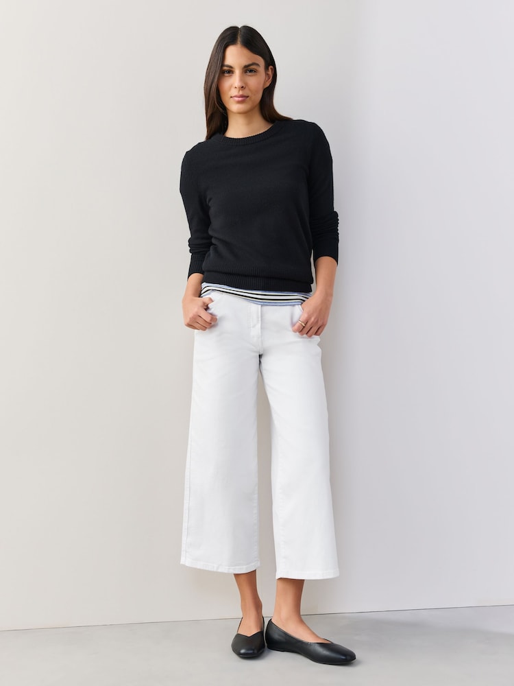 White Lift, Slim & Shape Wide Cropped Jeans - Image 1 of 9