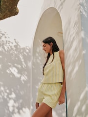 Amarillo de rayas - Denim Shell Top - Imagen 2 de 8