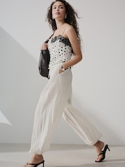 Ecru Crushed Balloon Leg Trousers - Image 1 of 7