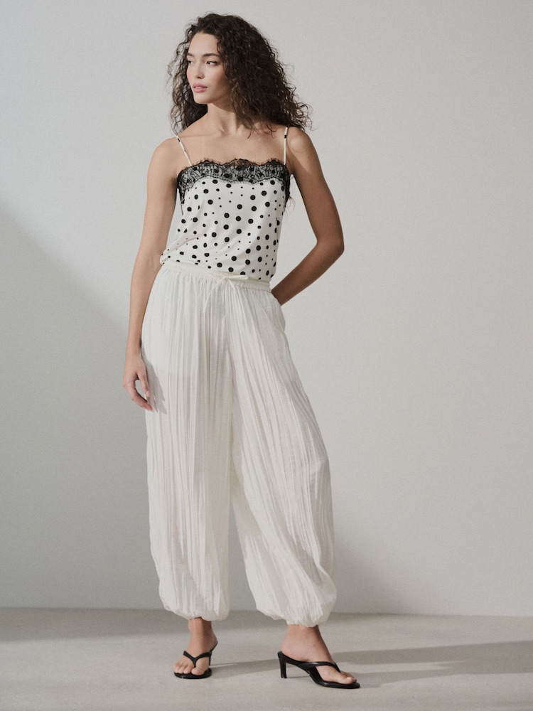 Ecru Crushed Balloon Leg Trousers - Image 2 of 7