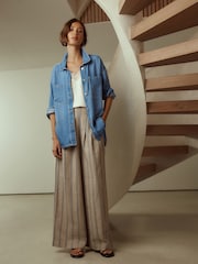 Mid Blue Denim Boyfriend Oversized Shirt - Image 2 of 8