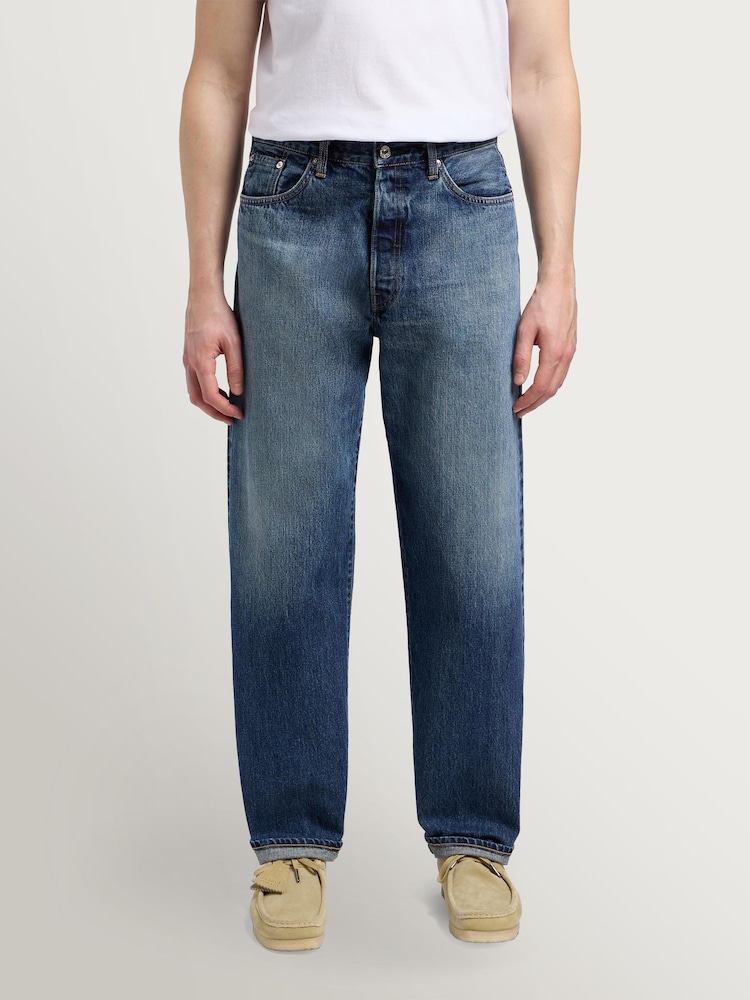 Edwin Blue Dark Used Wash Loose Fit Kurabo Denim Selvage Jeans - Image 1 of 5