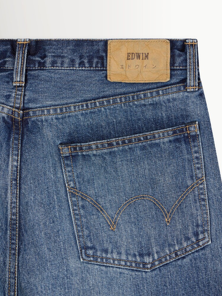 Edwin Blue Dark Used Wash Loose Fit Kurabo Denim Selvage Jeans - Image 5 of 5
