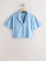 Light Blue Short Sleeve Denim Resort Shirt - Image 1 of 3