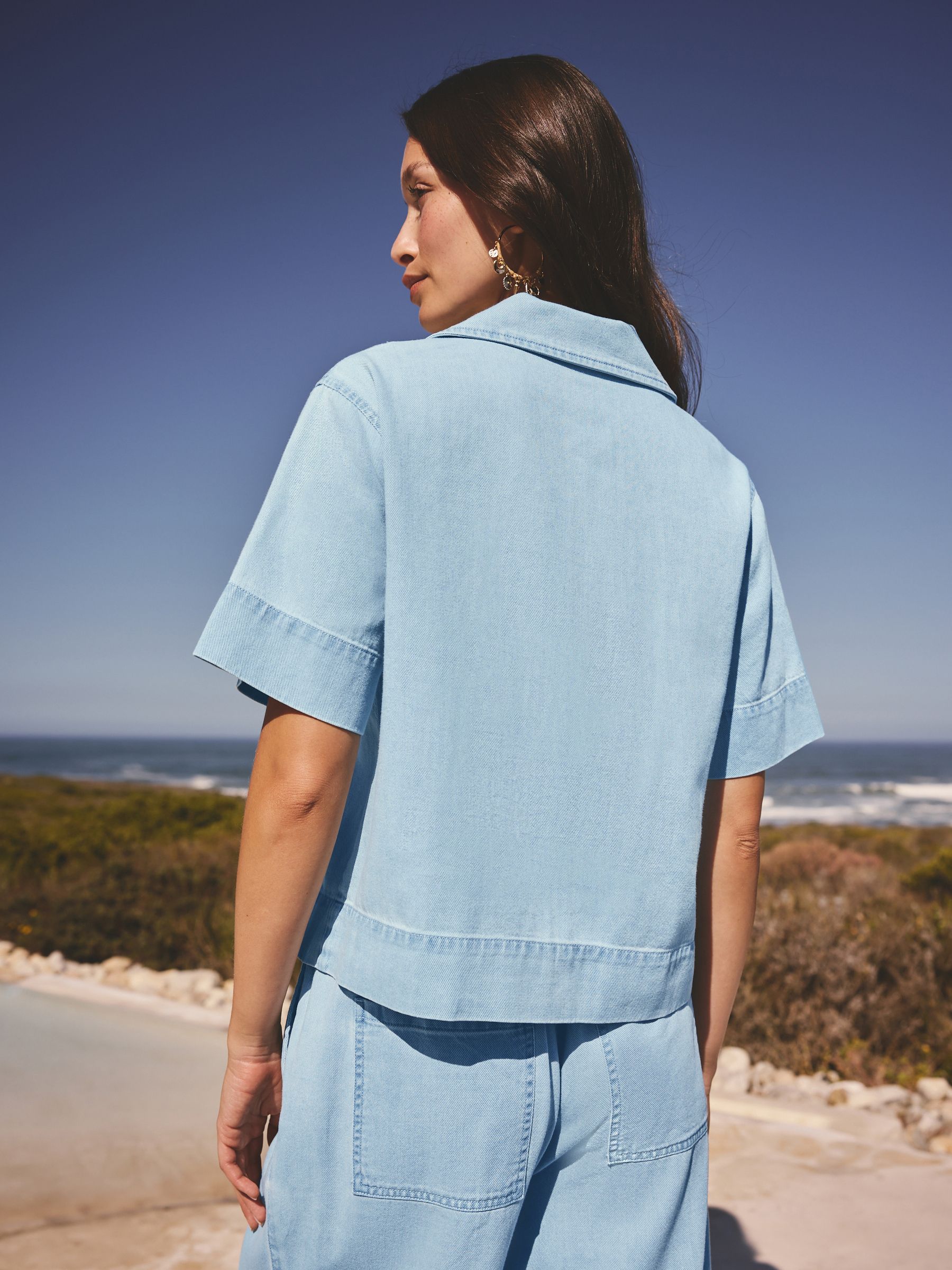 Buy Light Blue Short Sleeve Denim Shirt from Next Canada