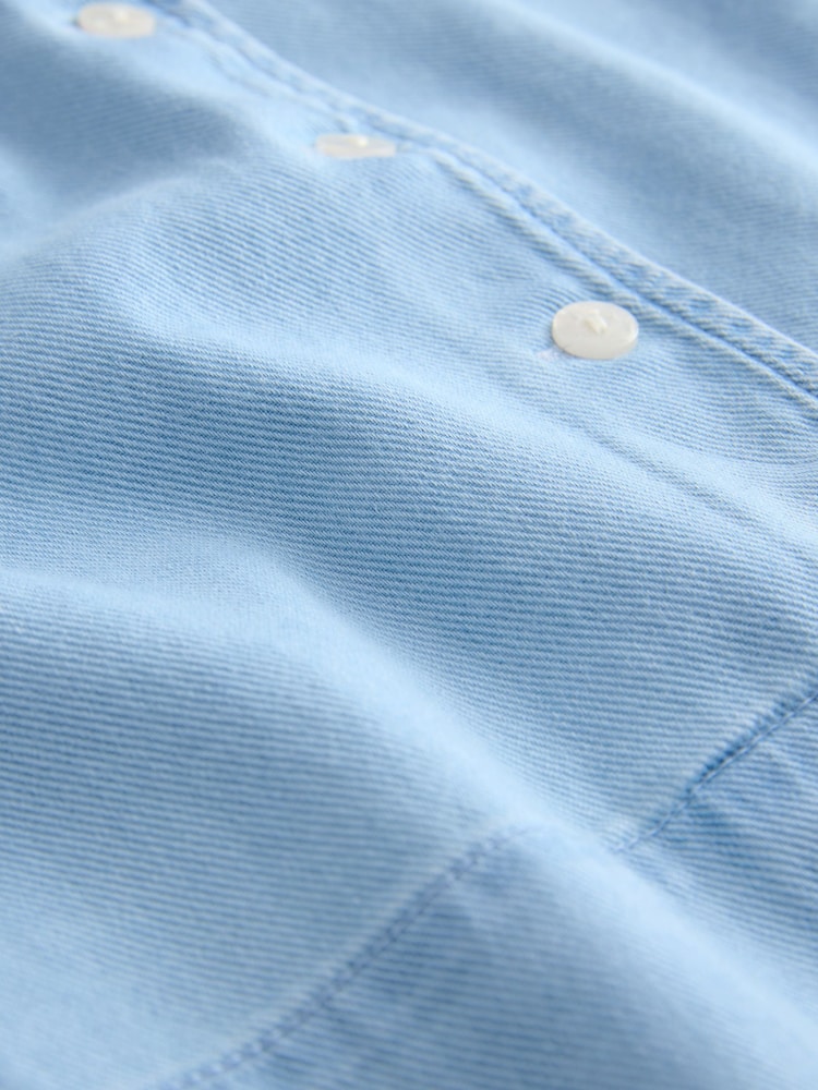 Light Blue Short Sleeve Denim Resort Shirt - Image 2 of 3
