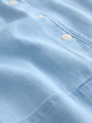 Light Blue Short Sleeve Denim Resort Shirt - Image 7 of 8