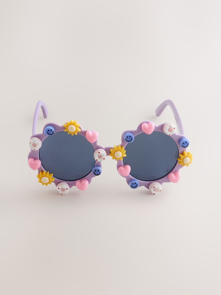Purple Beaded Charm Sunglasses - Image 2 of 3