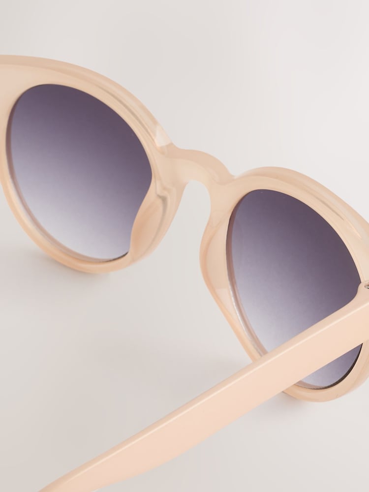 Blush Pink Round Sunglasses - Image 4 of 4 Blush Pink Round Sunglasses - Image 4 of 4
