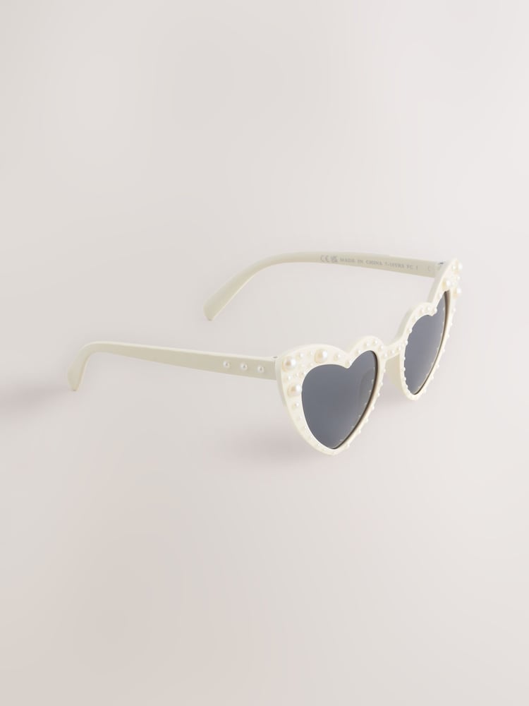 White Novelty Heart Sunglasses - Image 1 of 3