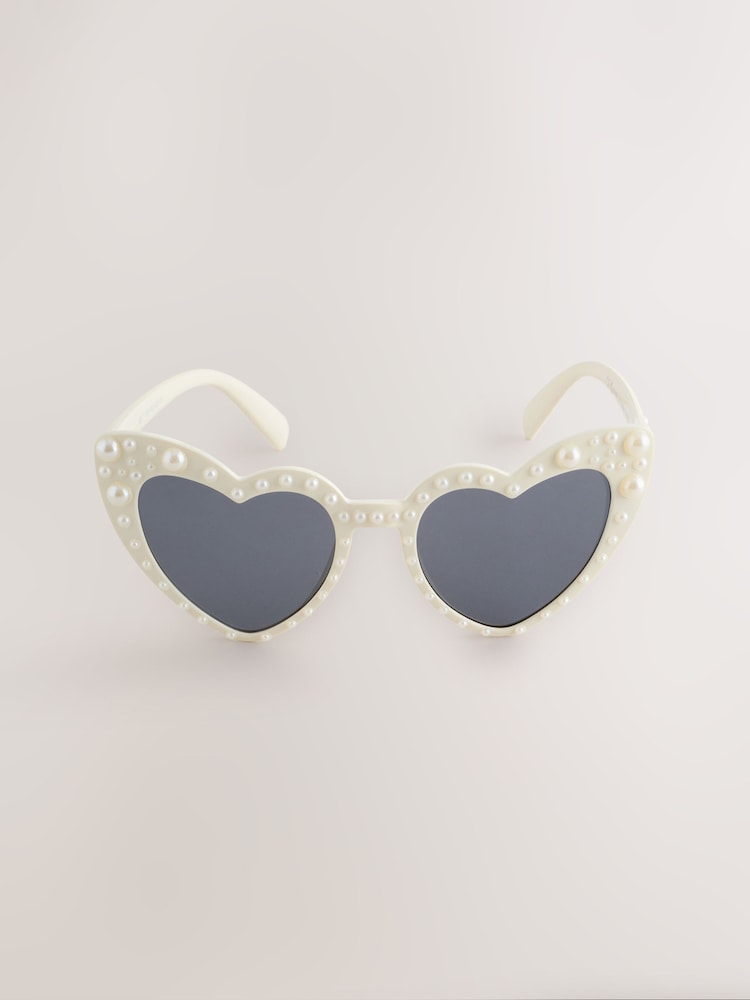 White Novelty Heart Sunglasses - Image 2 of 3