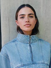 Light Blue Overhead Quarter Zip Denim Jacket - Image 5 of 8