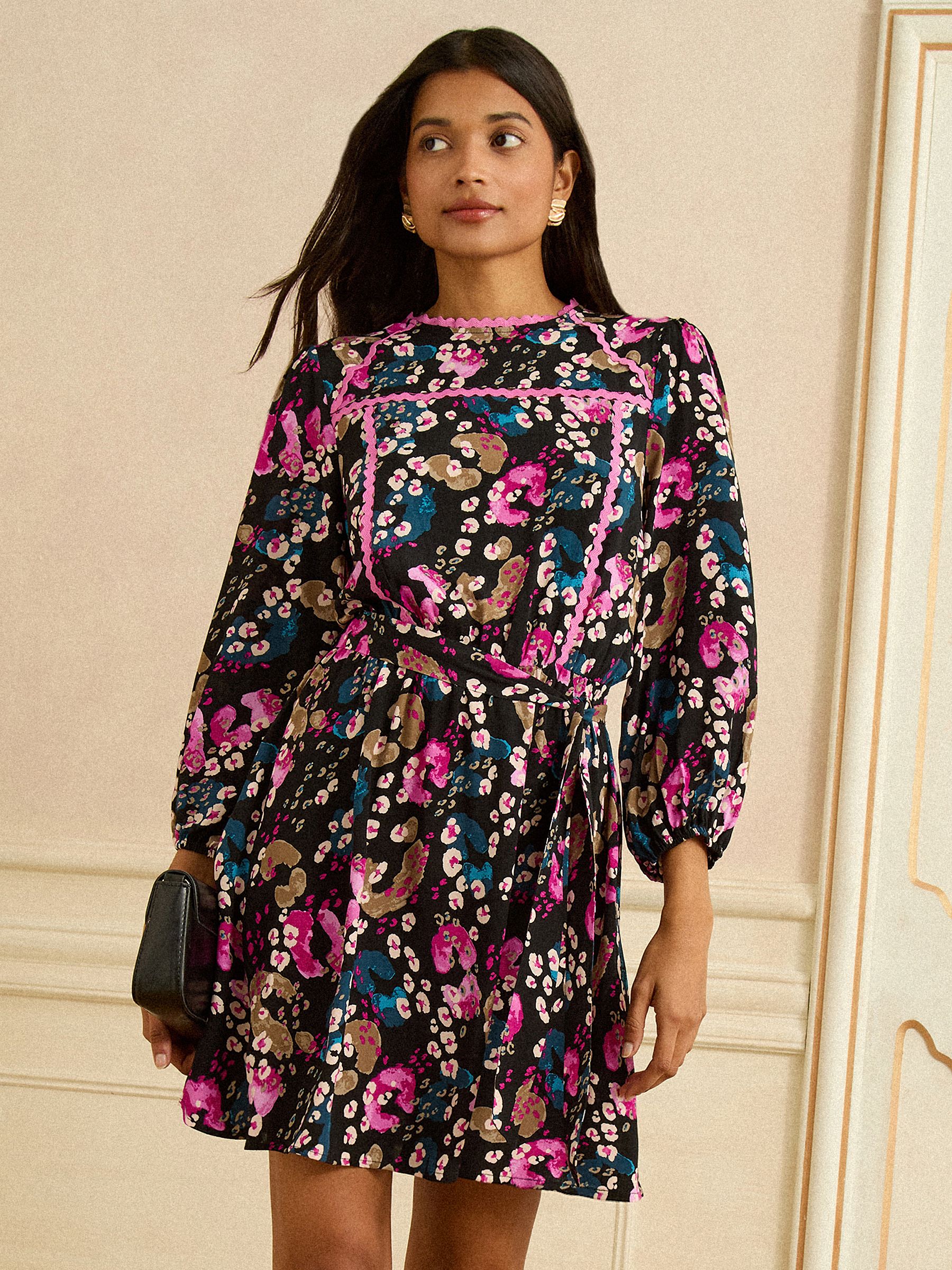 Buy Love & Roses Animal Pink Ric Rac Trim Mini Dress from Next USA