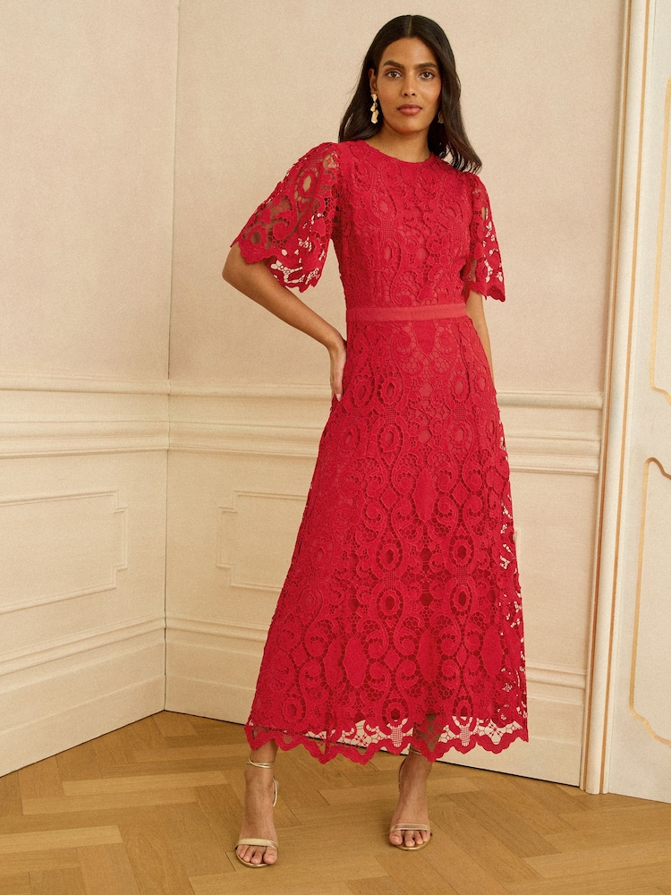 red lace dress Camille Red Lace Dress | Dresses