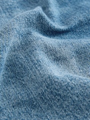 Mid Blue Split Hem High Rise Denim Shorts - Image 7 of 8