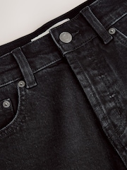 שחור - Split Hem High Rise Denim Shorts - תמונה 8 מתוך 9