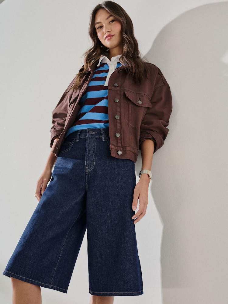 Rinse Blue Denim Jorts Shorts - Image 1 of 9 Rinse Blue Denim Jorts Shorts - Image 1 of 9