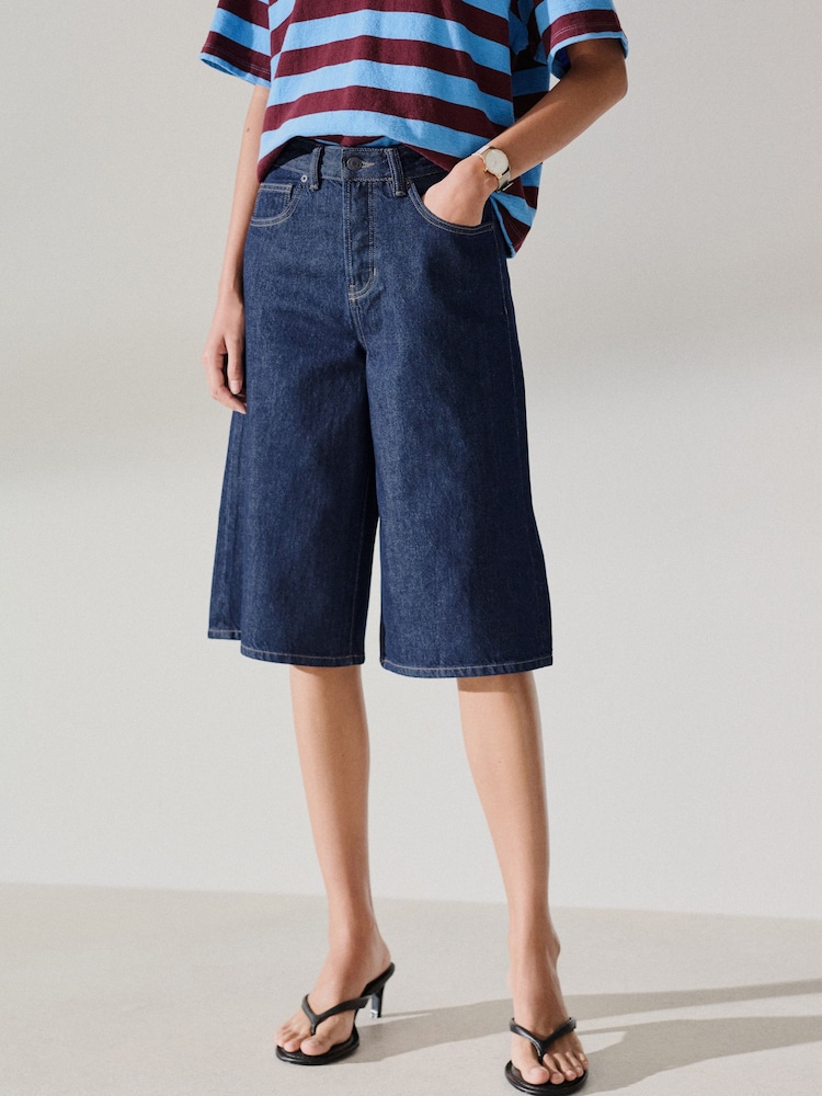 Rinse Blue Denim Jorts Shorts - Image 2 of 9 Rinse Blue Denim Jorts Shorts - Image 2 of 9