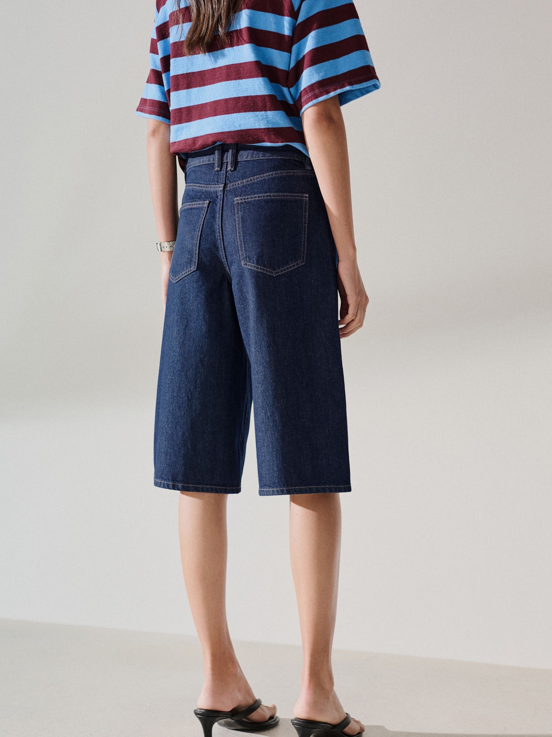 Buy Indigo Blue Knee Length Denim Jort Shorts from Next USA
