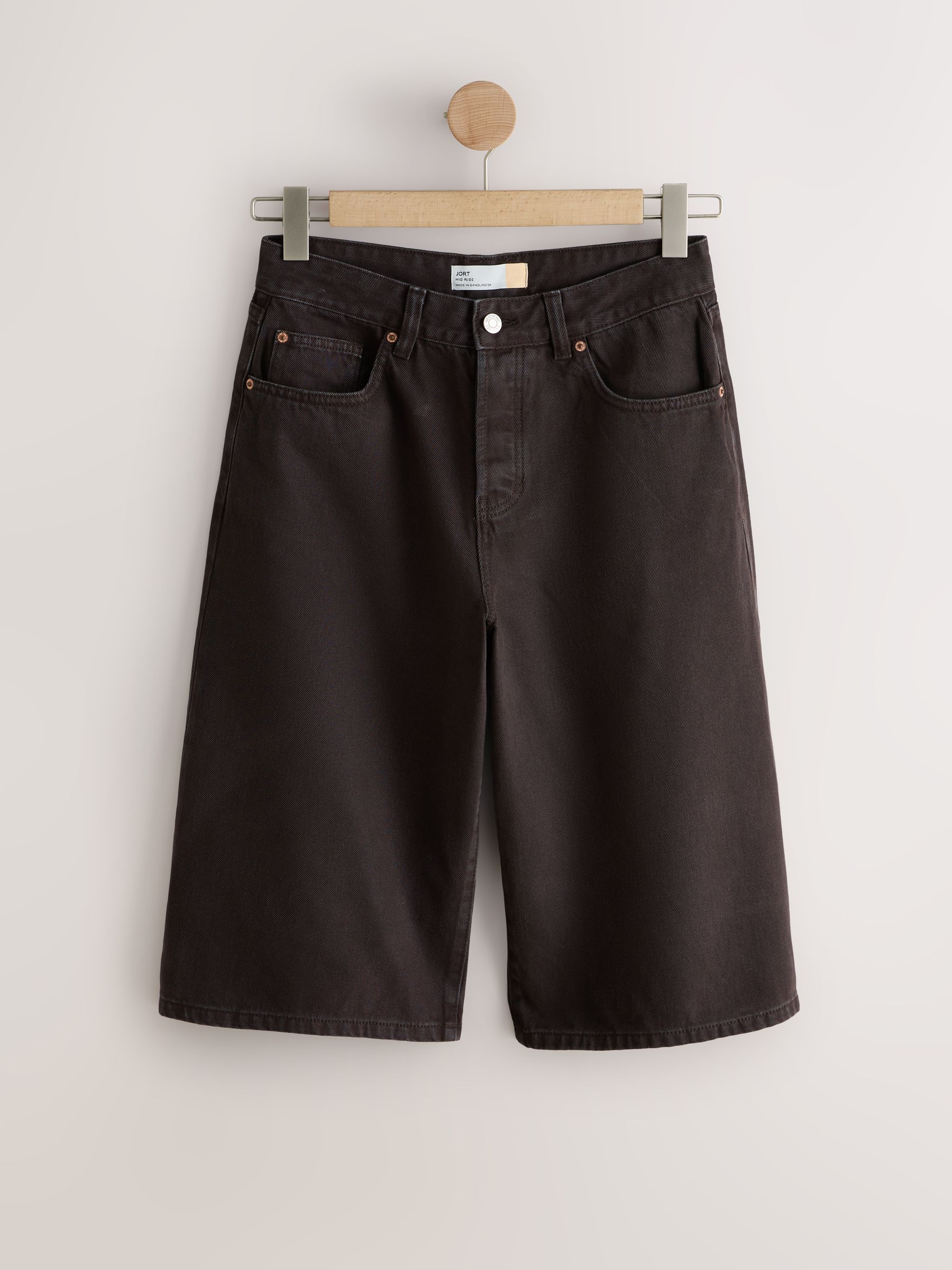 Buy Chocolate Brown Knee Length Denim Jort Shorts from Next USA