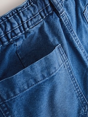Dark Blue Denim Utility Shorts - Image 3 of 4