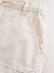 Ecru Denim Utility Shorts - Image 3 of 5