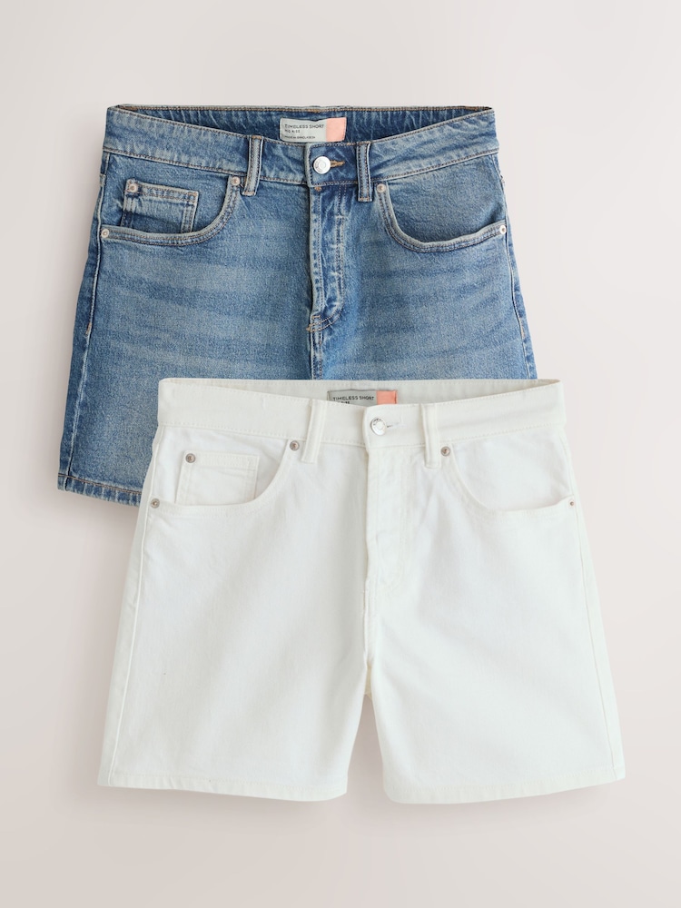 Dark / White Denim Timeless Shorts 2 Pack - Image 1 of 12