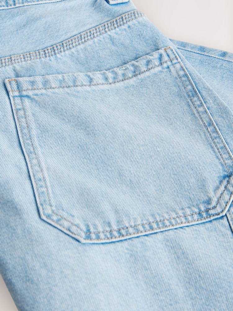 Bleach Blue Utility Style Denim Jort Shorts - Image 8 of 8 Bleach Blue Utility Style Denim Jort Shorts - Image 8 of 8