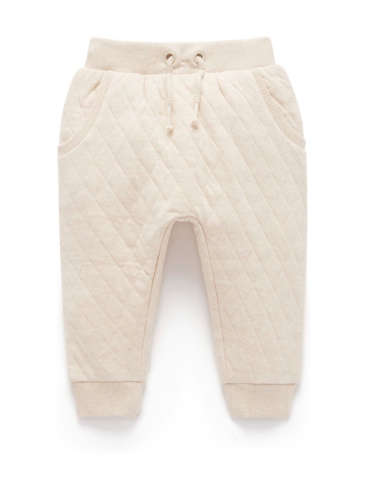 Purebaby Natural Quilted Track Trousers - Image 1 of 4 Purebaby Natural Quilted Track Trousers - Image 1 of 4