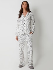 Threadbare Food Print Long Button Through Christmas Pyjamas 2 Piece Set - Imagen 3 de 5