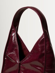 Hereu Studio Burgundy Calella Hobo Trimmed Shoulder Bag - Image 4 of 5