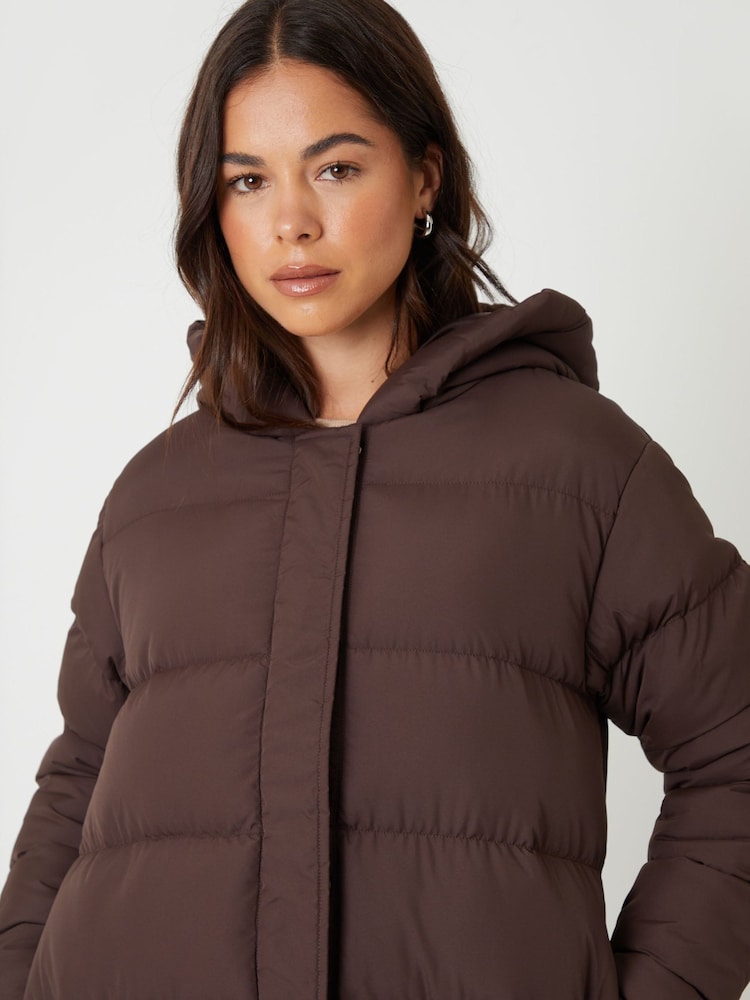 Threadbare Brown Hooded Padded Jacket - Image 5 of 5 Threadbare Brown Hooded Padded Jacket - Image 5 of 5