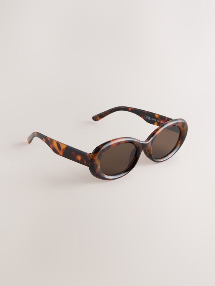 Tortoiseshell Brown Oval Sunglasses - Image 1 of 3 Tortoiseshell Brown Oval Sunglasses - Image 1 of 3