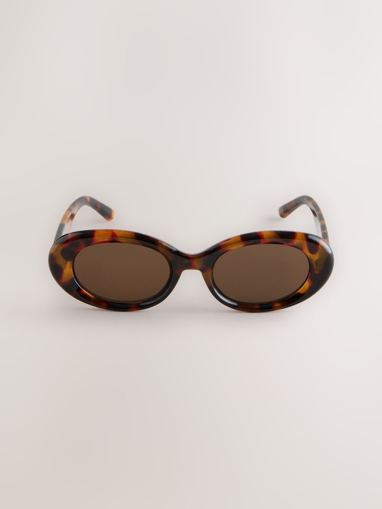 Tortoiseshell Brown Oval Sunglasses - Image 2 of 3 Tortoiseshell Brown Oval Sunglasses - Image 2 of 3