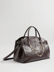 River Island Brown Curve Top Charm Tote Bag - Image 2 of 5