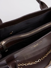 River Island Brown Curve Top Charm Tote Bag - Image 4 of 5