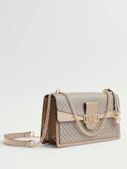 River Island Brown Monogram Panelled Shoulder Bag - Image 4 of 5