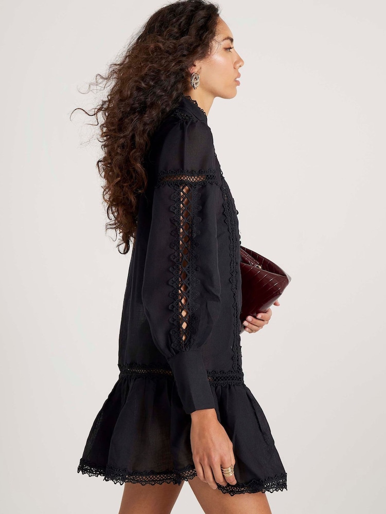 Buy River Island Black Lace Cut Out Mini Dress from Next USA Buy River Island Black Lace Cut Out Mini Dress from Next USA