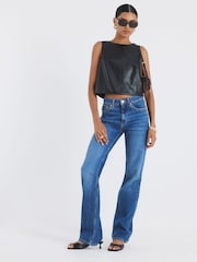 River Island Black Faux Leather Shell Top - Image 3 of 4