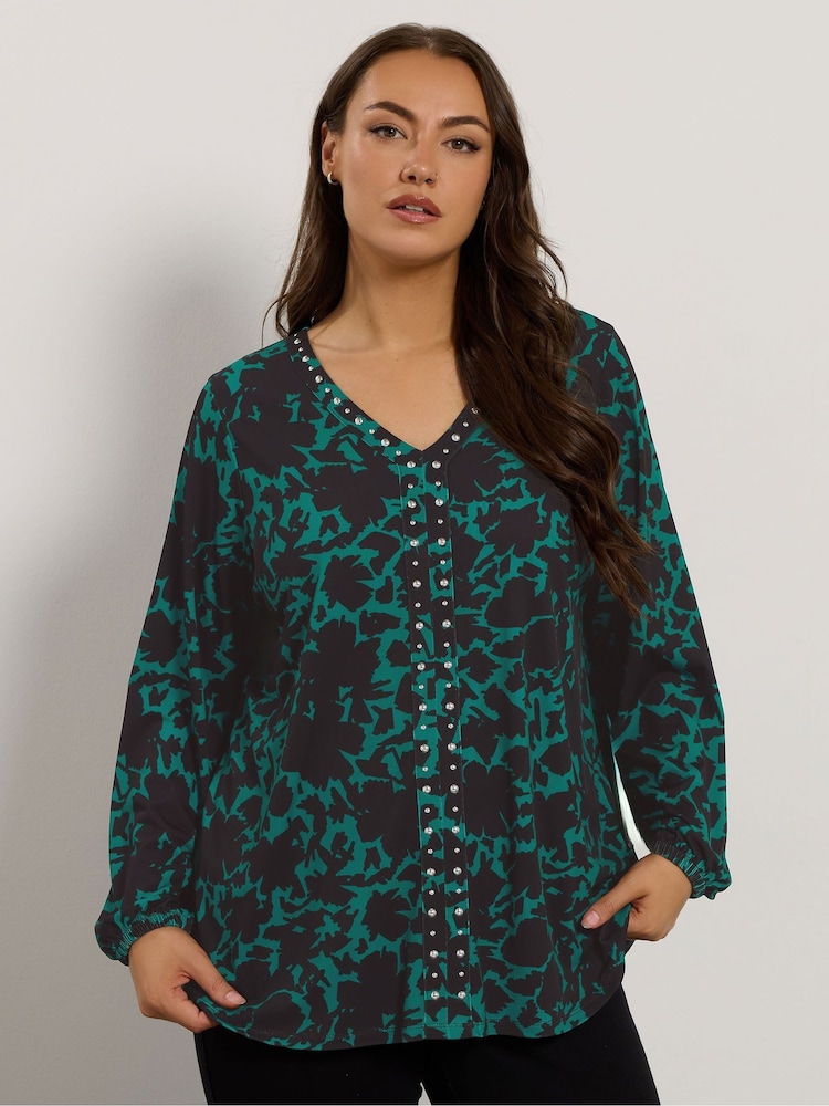 Evans Studded Jersey Top - Image 1 of 5