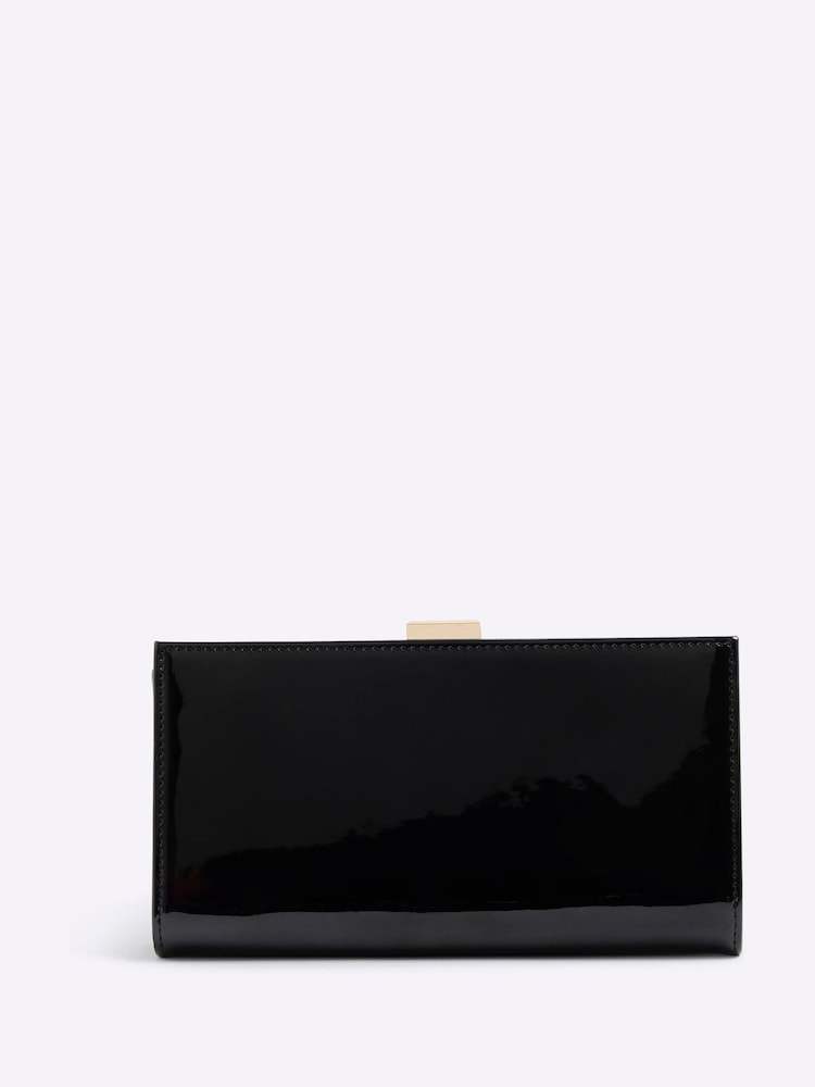 River Island Black Patent Monogram Panelled Purse - Image 2 of 5