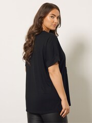Evans Floral Foil Black T-Shirt - Image 2 of 5