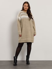Evans Fairisle Pattern Jumper Dress - Image 1 of 5