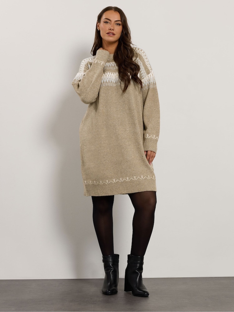 Evans Fairisle Pattern Jumper Dress - Image 2 of 5 Evans Fairisle Pattern Jumper Dress - Image 2 of 5