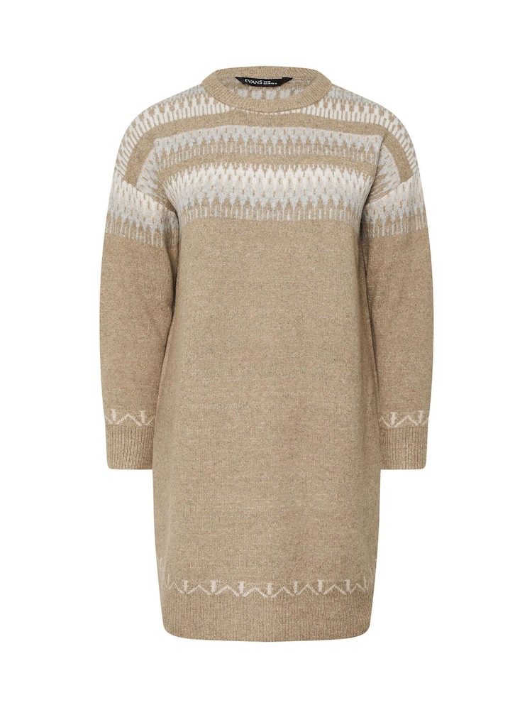 Evans Fairisle Pattern Jumper Dress - Image 5 of 5