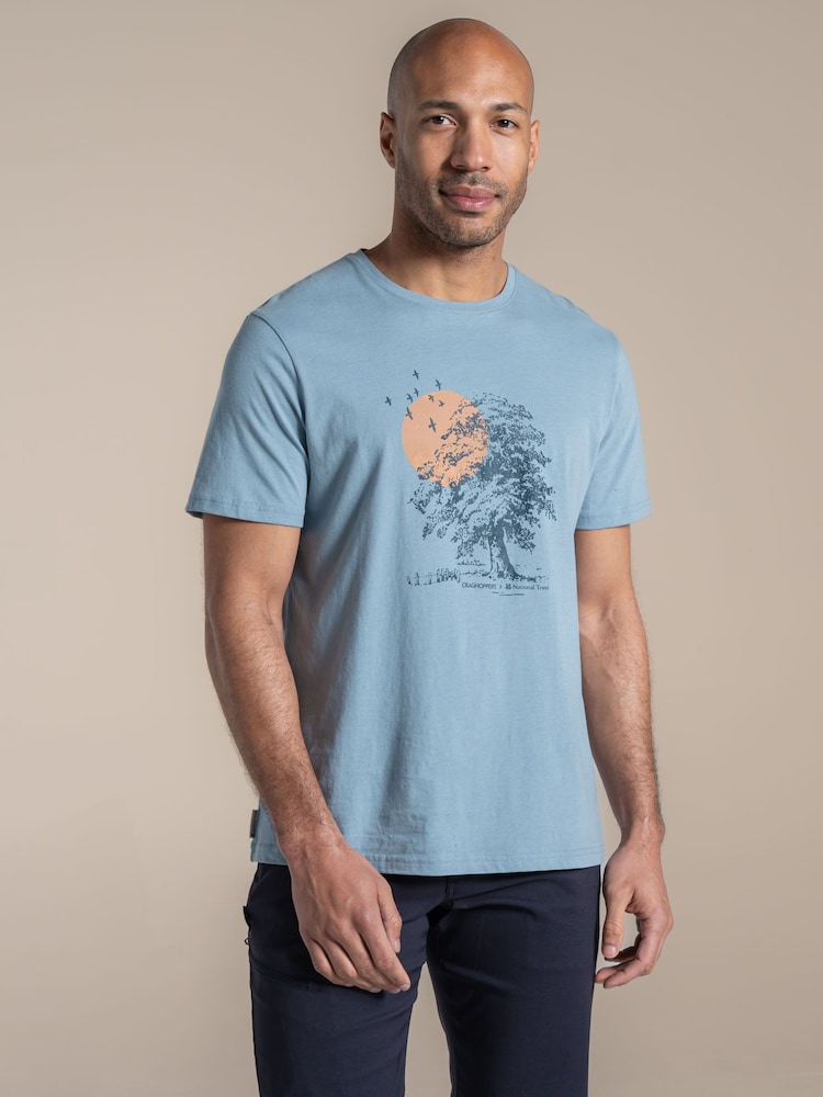Craghoppers Grey National Trust Sabden Short Sleeve T-Shirt - Image 1 of 2 Craghoppers Grey National Trust Sabden Short Sleeve T-Shirt - Image 1 of 2
