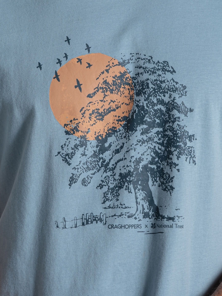 Craghoppers Grey National Trust Sabden Short Sleeve T-Shirt - Image 2 of 2 Craghoppers Grey National Trust Sabden Short Sleeve T-Shirt - Image 2 of 2