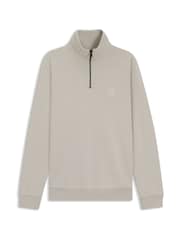 BOSS Grey Zetrust Logo Quarter Zip Sweatshirt - Image 4 of 4